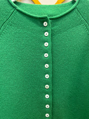 Ida Rollneck Cashmere/Merino Cardigan - Clover