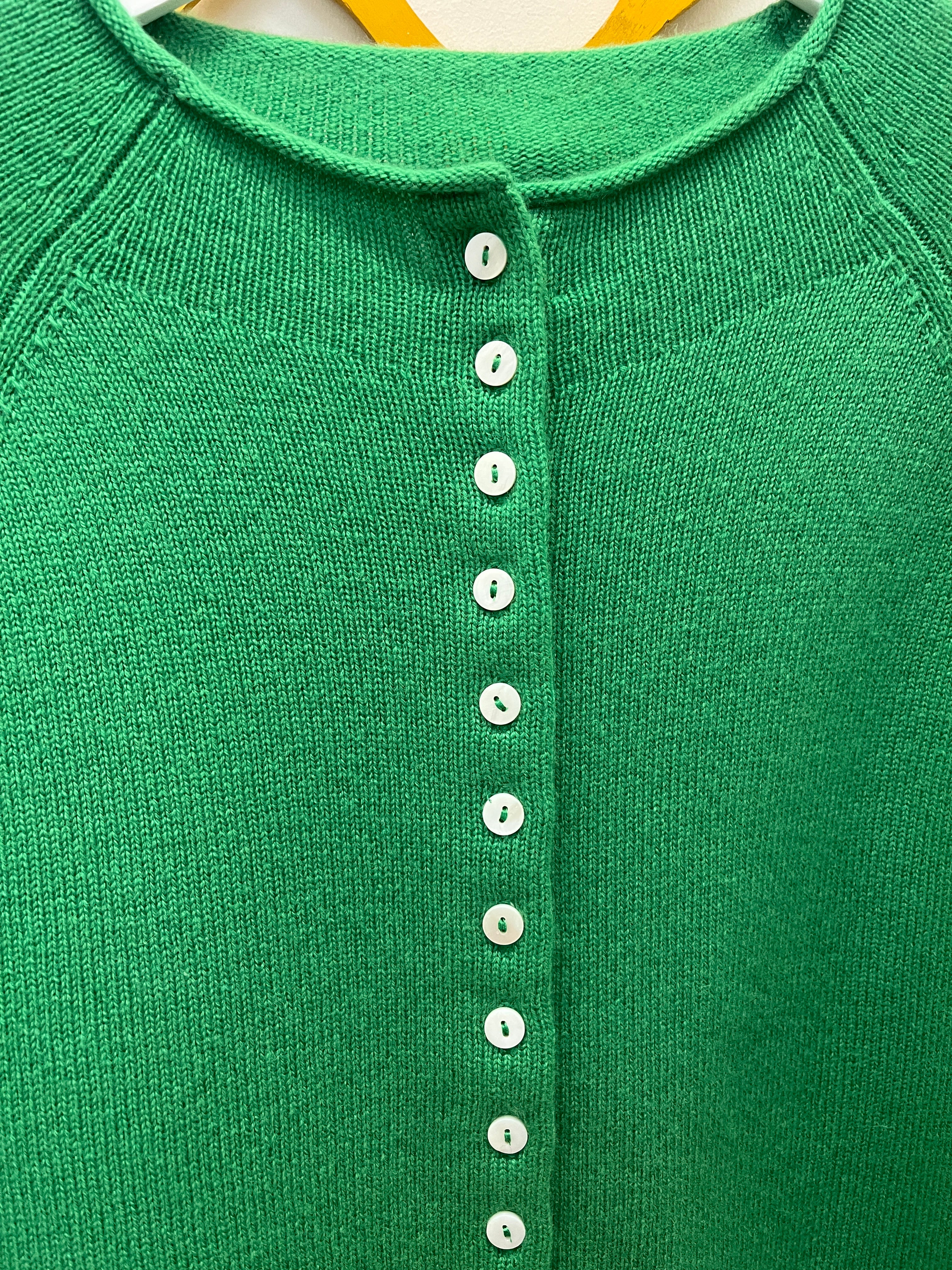 Ida Rollneck Cashmere/Merino Cardigan - Clover