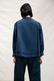 Alpha Buttondown- Zig Zag Appliqué - Navy