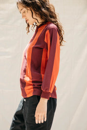 Copa Striped Long Sleeve T - Tomato/Wine