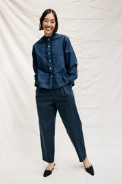 Alpha Buttondown- Zig Zag Appliqué - Navy