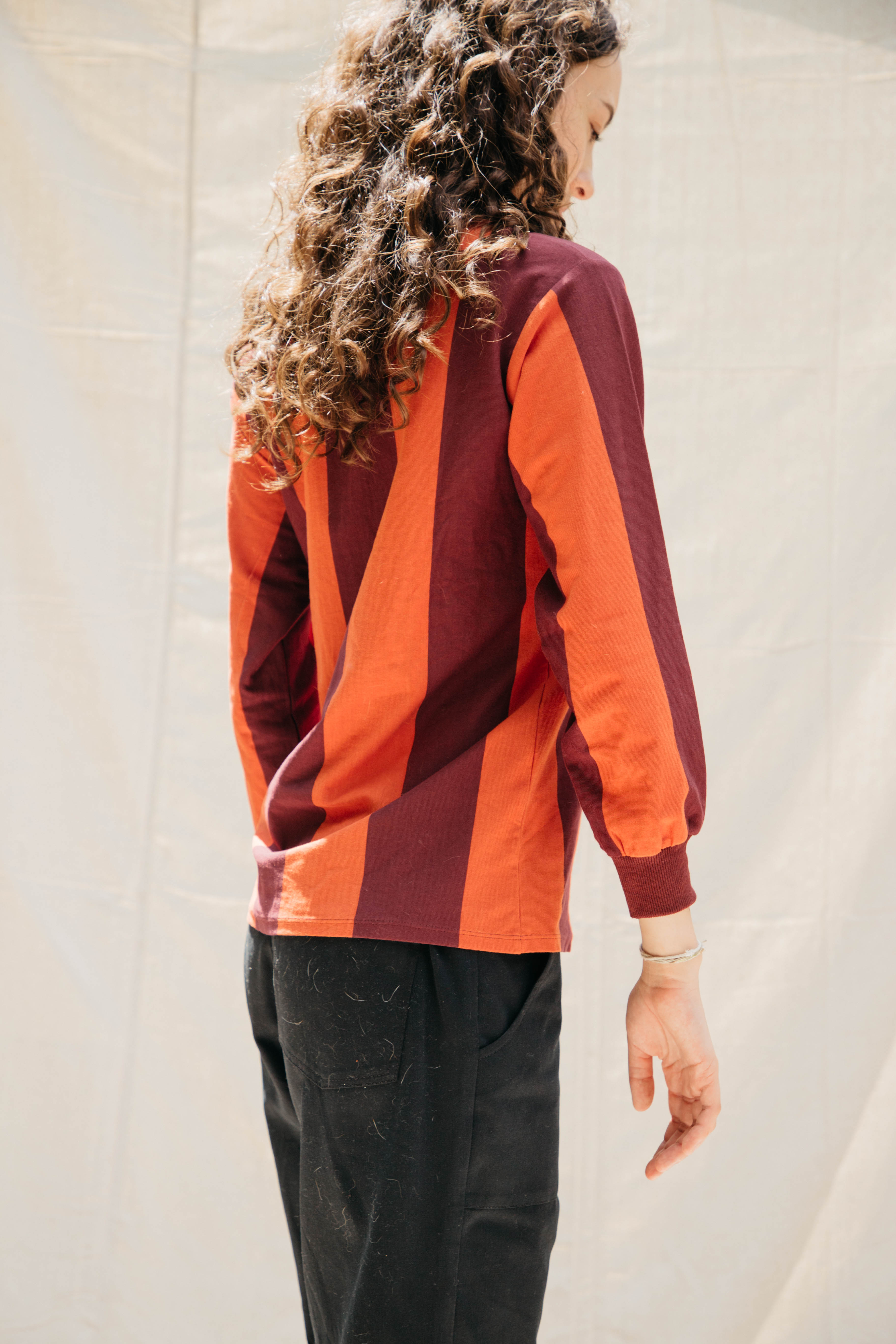Copa Striped Long Sleeve T - Tomato/Wine