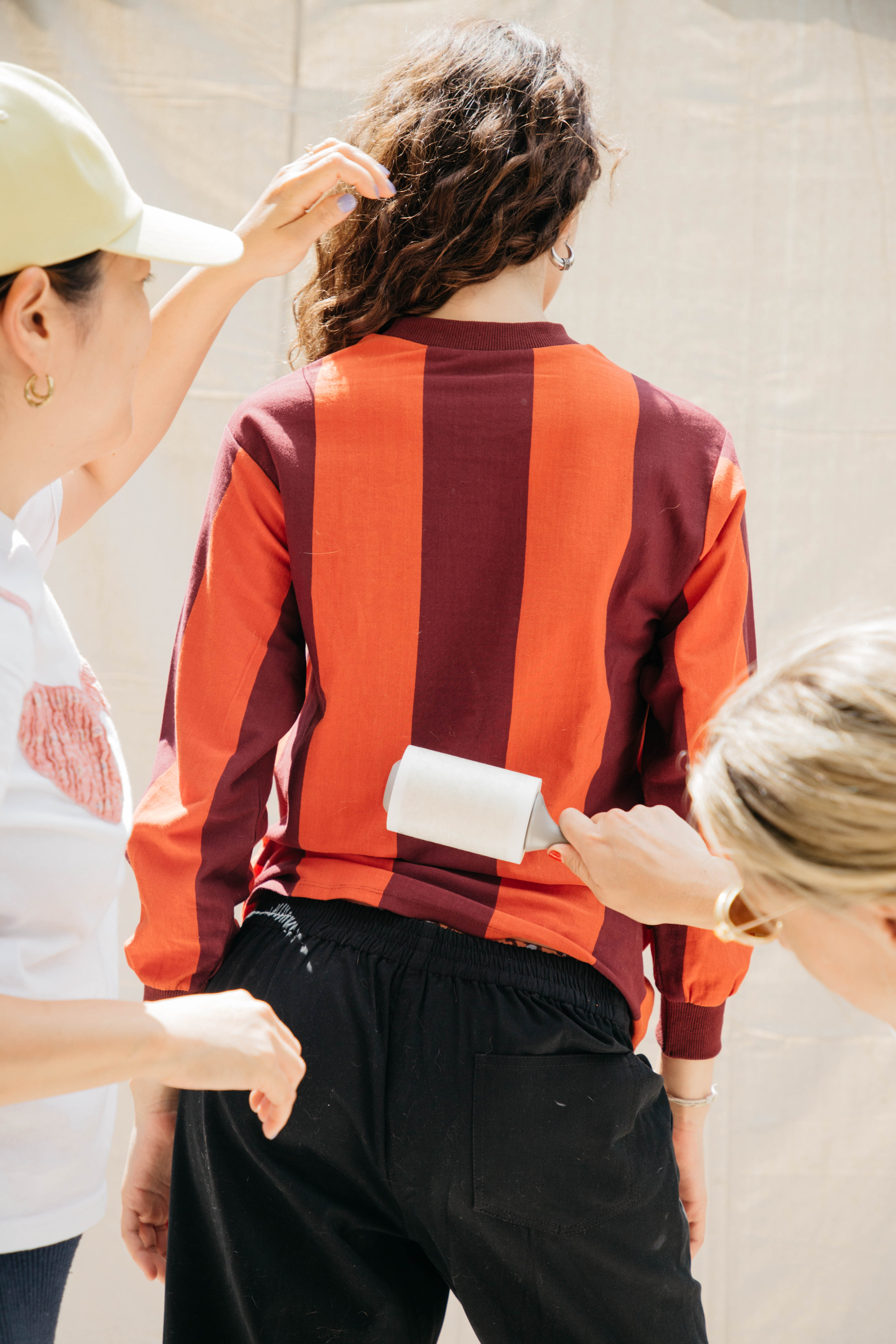 Copa Striped Long Sleeve T - Tomato/Wine