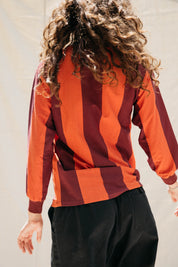 Copa Striped Long Sleeve T - Tomato/Wine