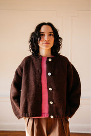 Sheba Cardigan Sweater- Chocolate