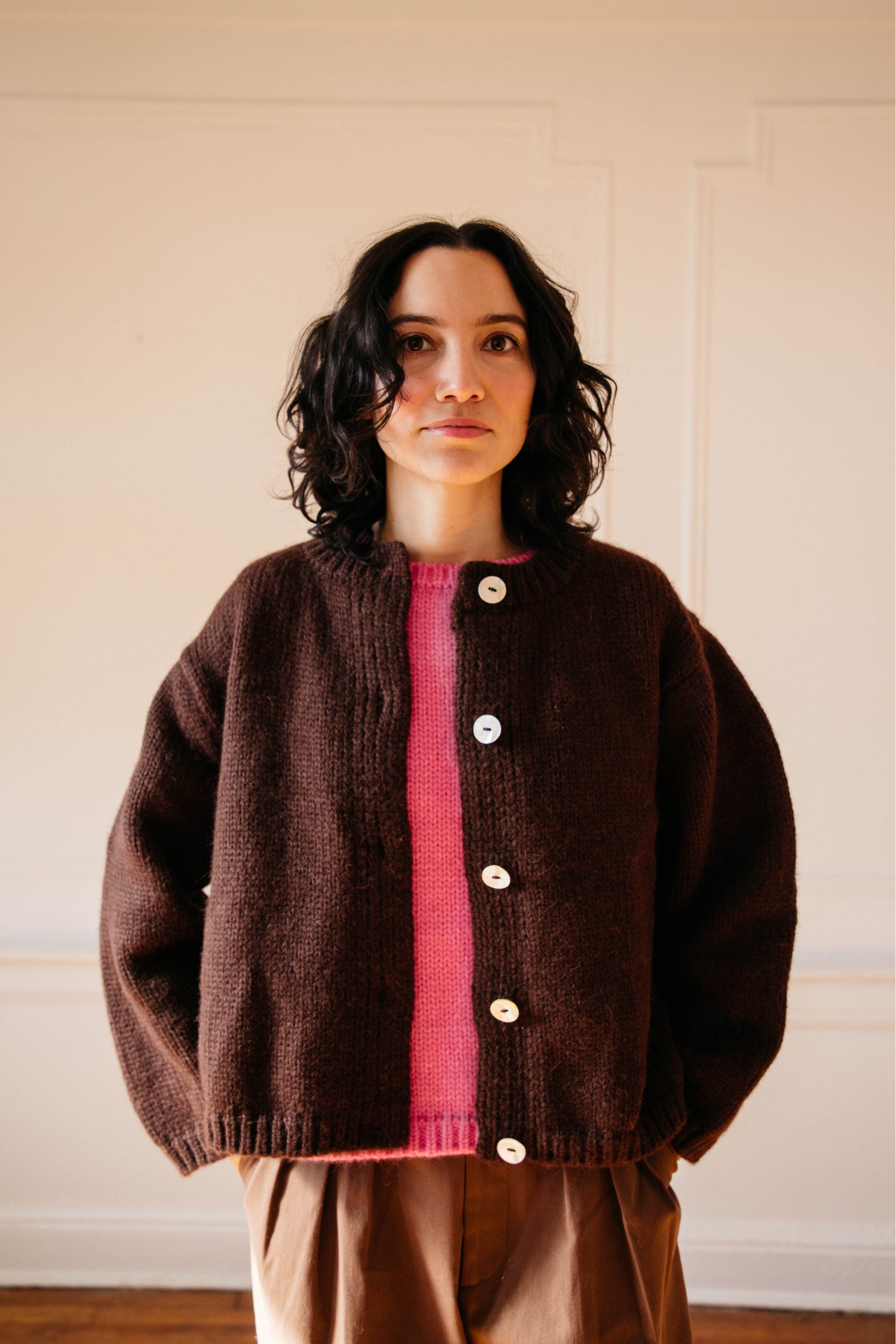 Sheba Cardigan Sweater- Chocolate