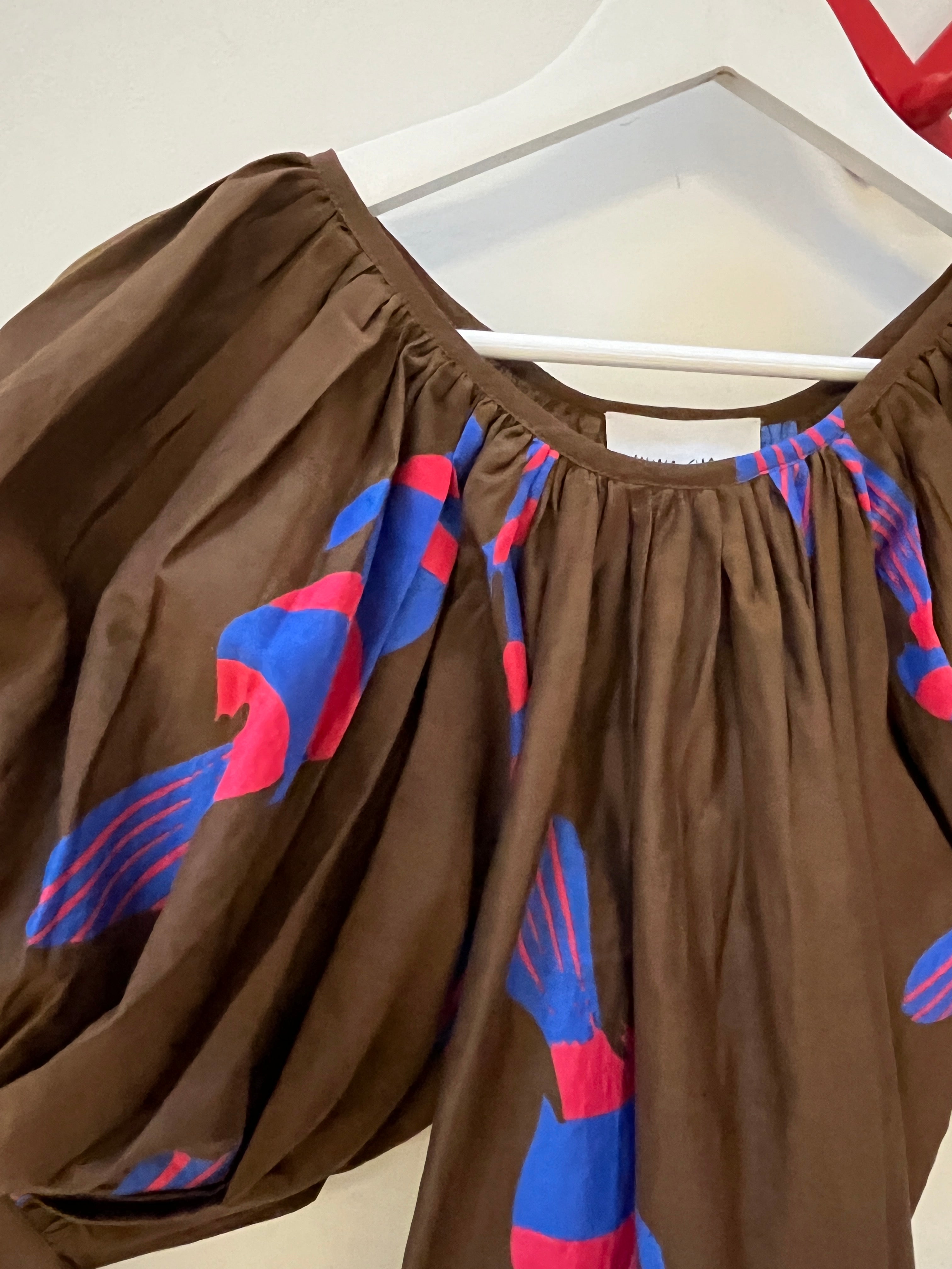 Juli Puff Sleeve Top - Chocolate Fish