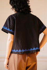 Zigzag Corso Buttondown Cotton -  Black/Cobalt