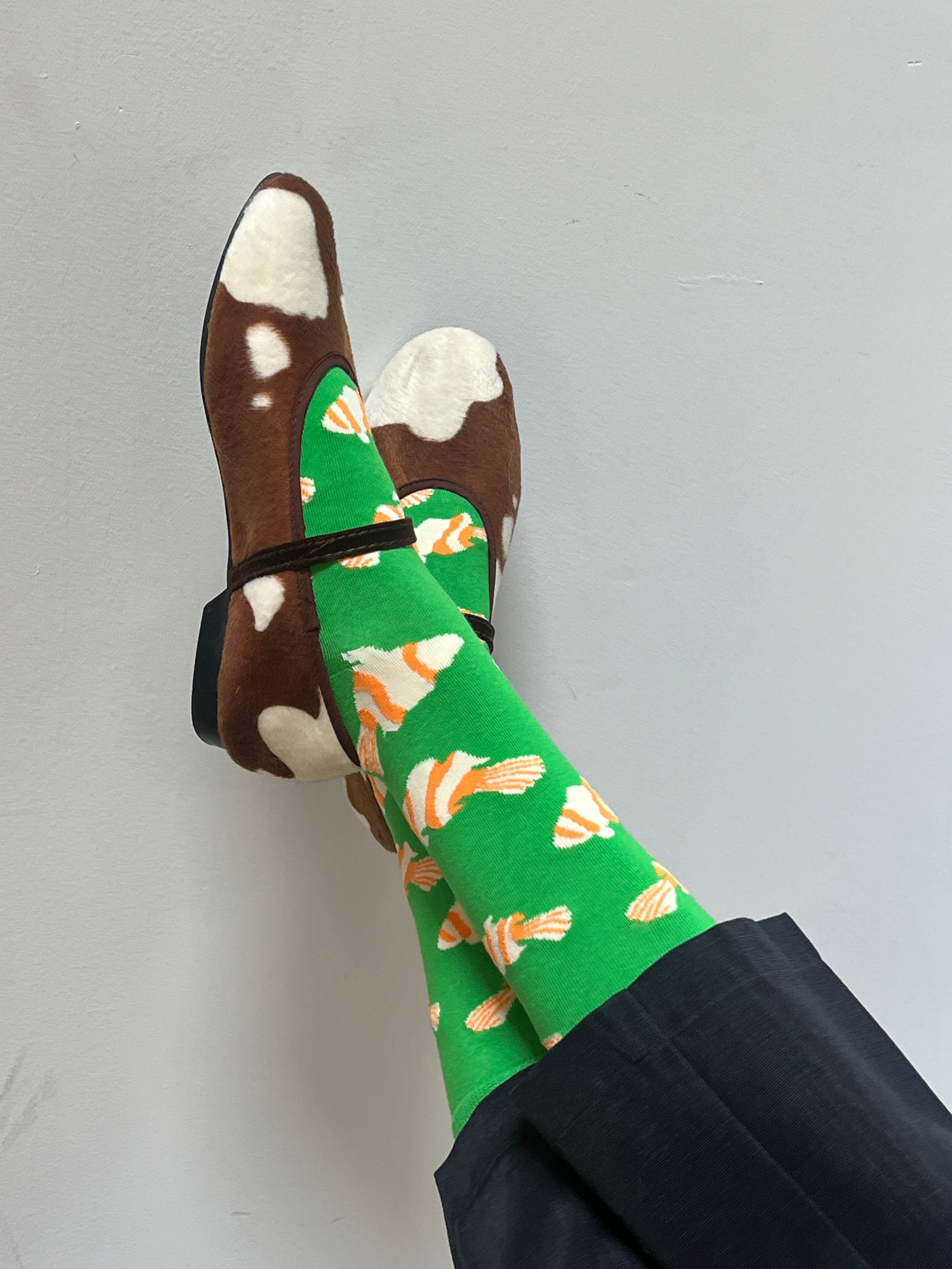 Sauntering Socks - Green Fish