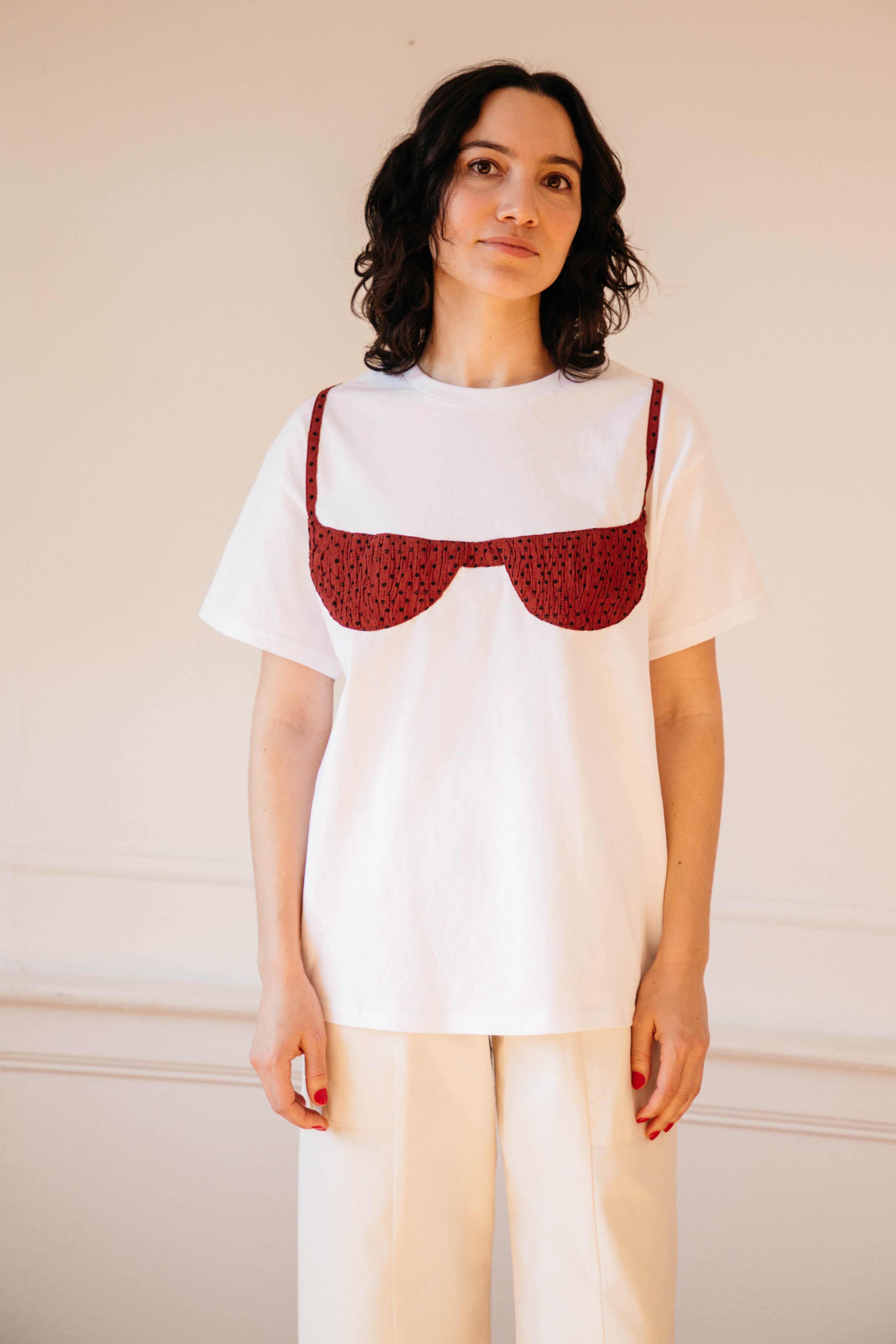 Florida Woman Appliqué T  - White/ Ladybug