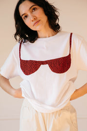 Florida Woman Appliqué T  - White/ Ladybug