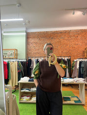 Sabine Alpaca Sweater Vest- Chocolate