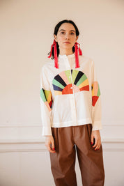 Alpha Buttondown Fan Patch - White