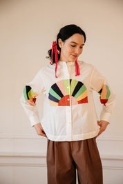 Alpha Buttondown Fan Patch - White