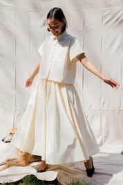 Puff Skirt, Ivory Moire