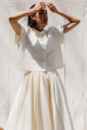 Puff Skirt, Ivory Moire