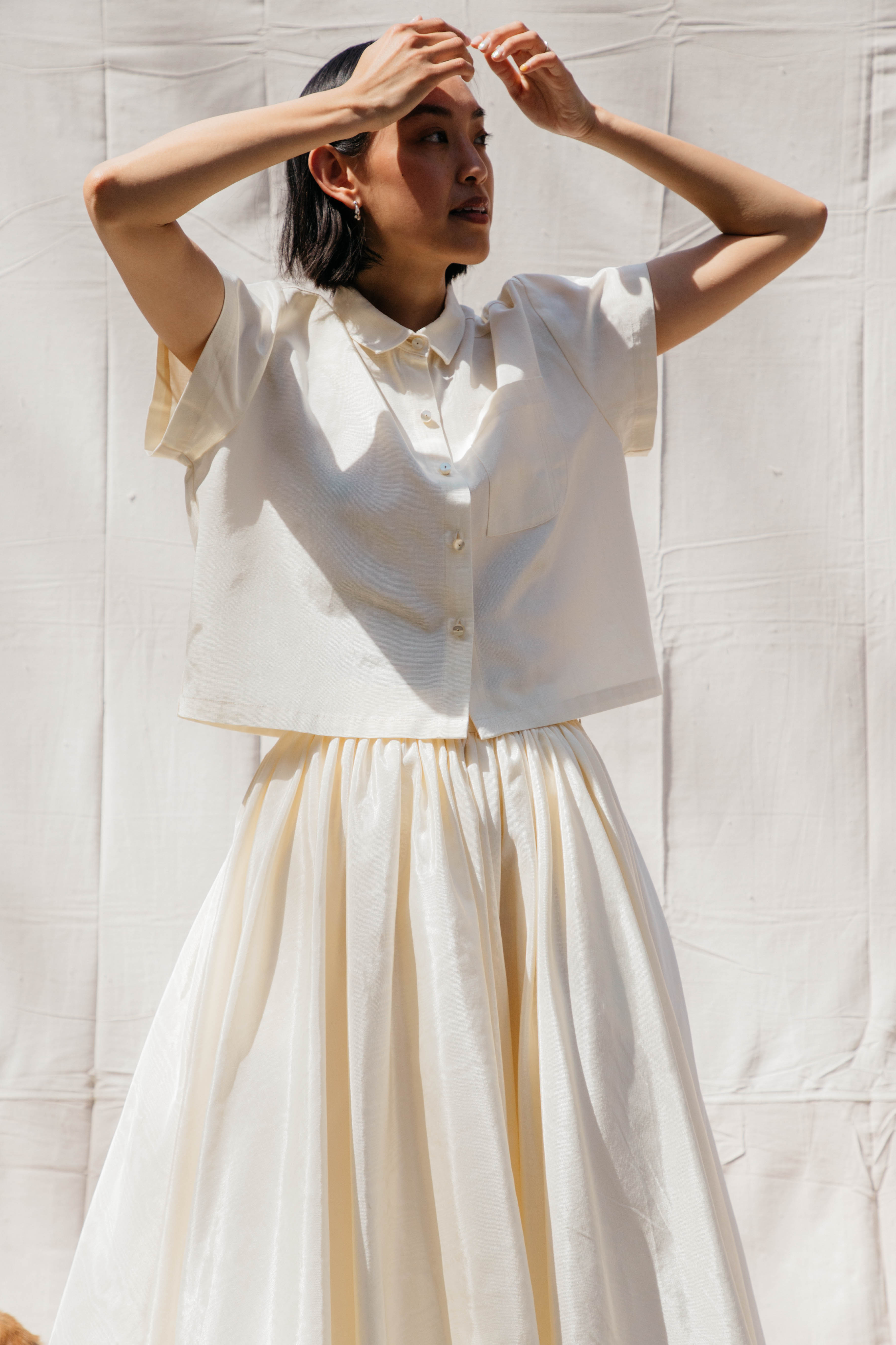 Puff Skirt, Ivory Moire