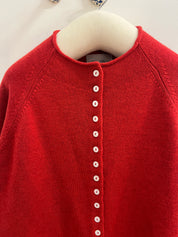 Ida Rollneck Cashmere/Merino Cardigan - Lava Red
