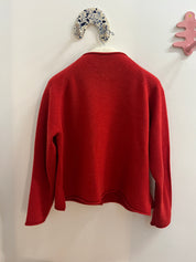 Ida Rollneck Cashmere/Merino Cardigan - Lava Red
