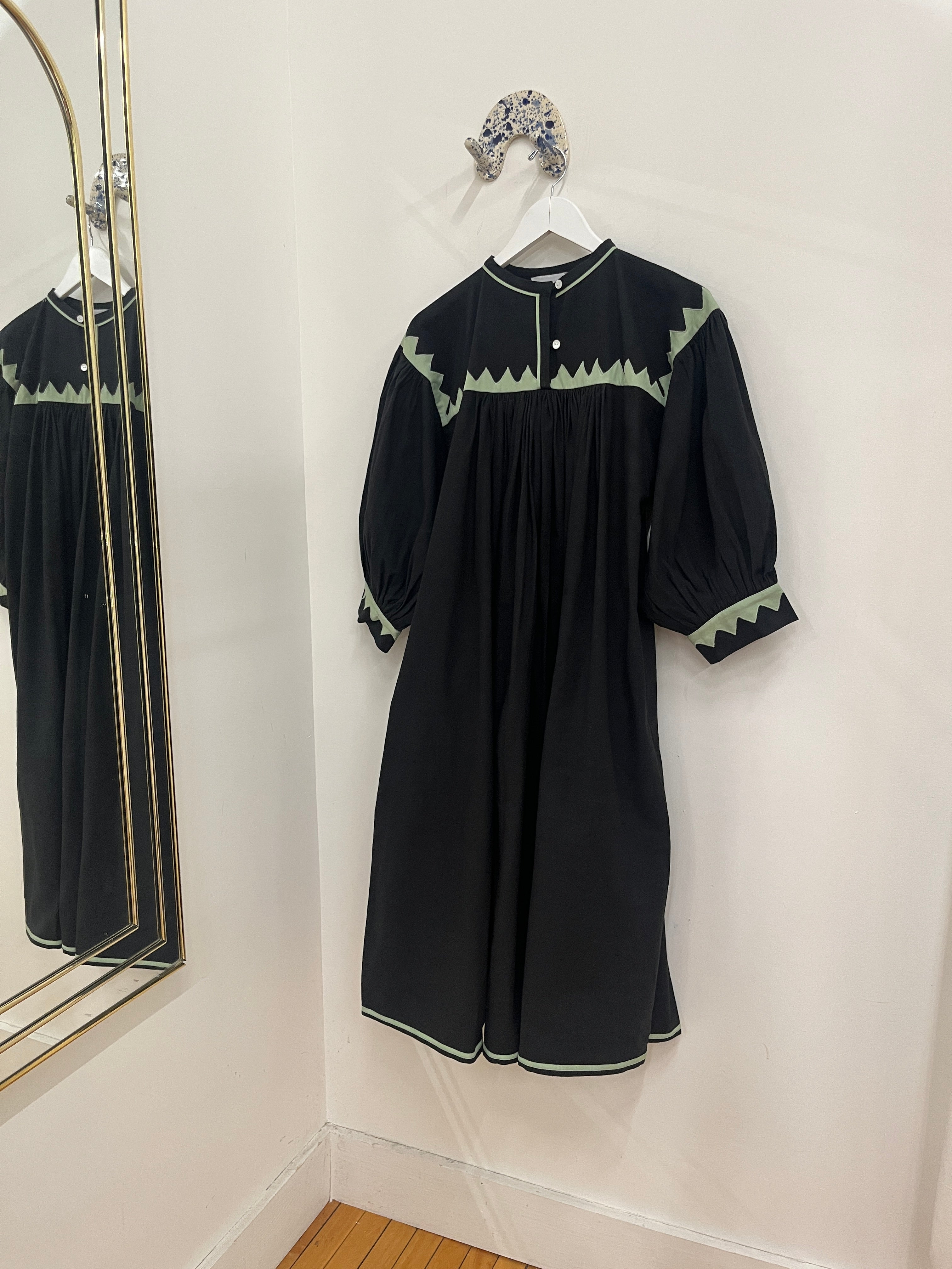 Twirling Dress  Zig Zag - Black/Grasshopper