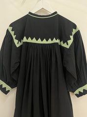 Twirling Dress  Zig Zag - Black/Grasshopper