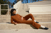Iggy Ribbed Pants - Sepia