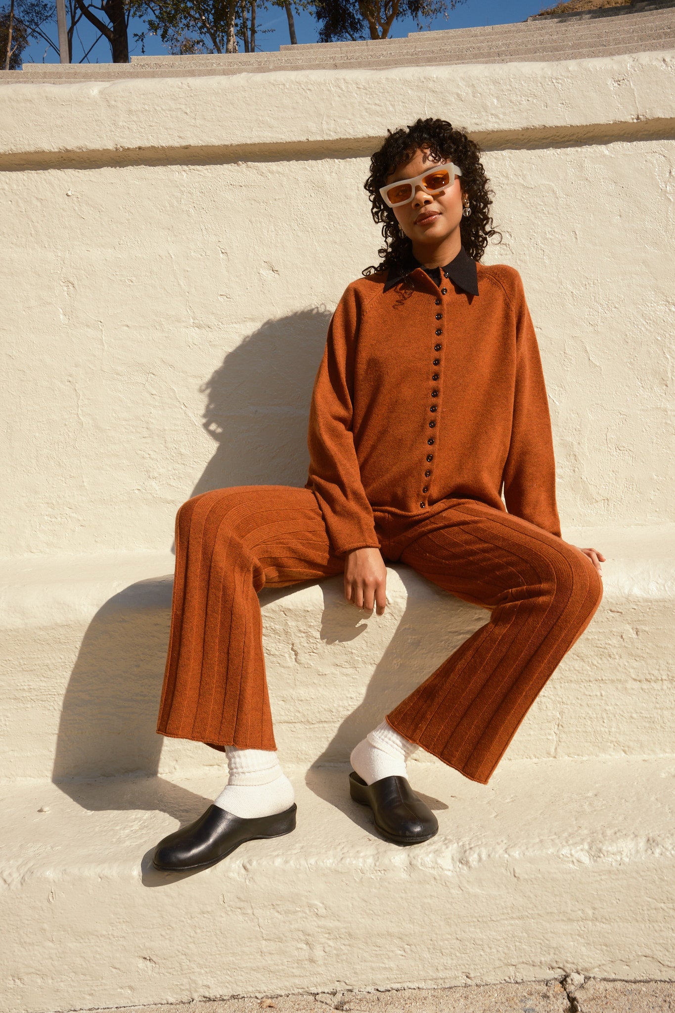 Iggy Ribbed Pants - Sepia, view 5