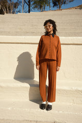 Iggy Ribbed Pants - Sepia