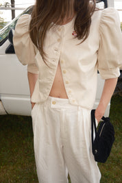 Smith Puff Jacket - Cream, view 6