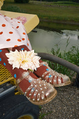 Rhys Jelly Sandal with Studs - Champagne