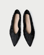 Lane Black Satin Ballet Flat