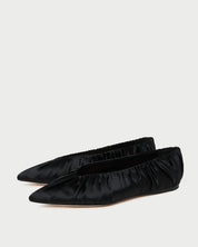 Lane Black Satin Ballet Flat