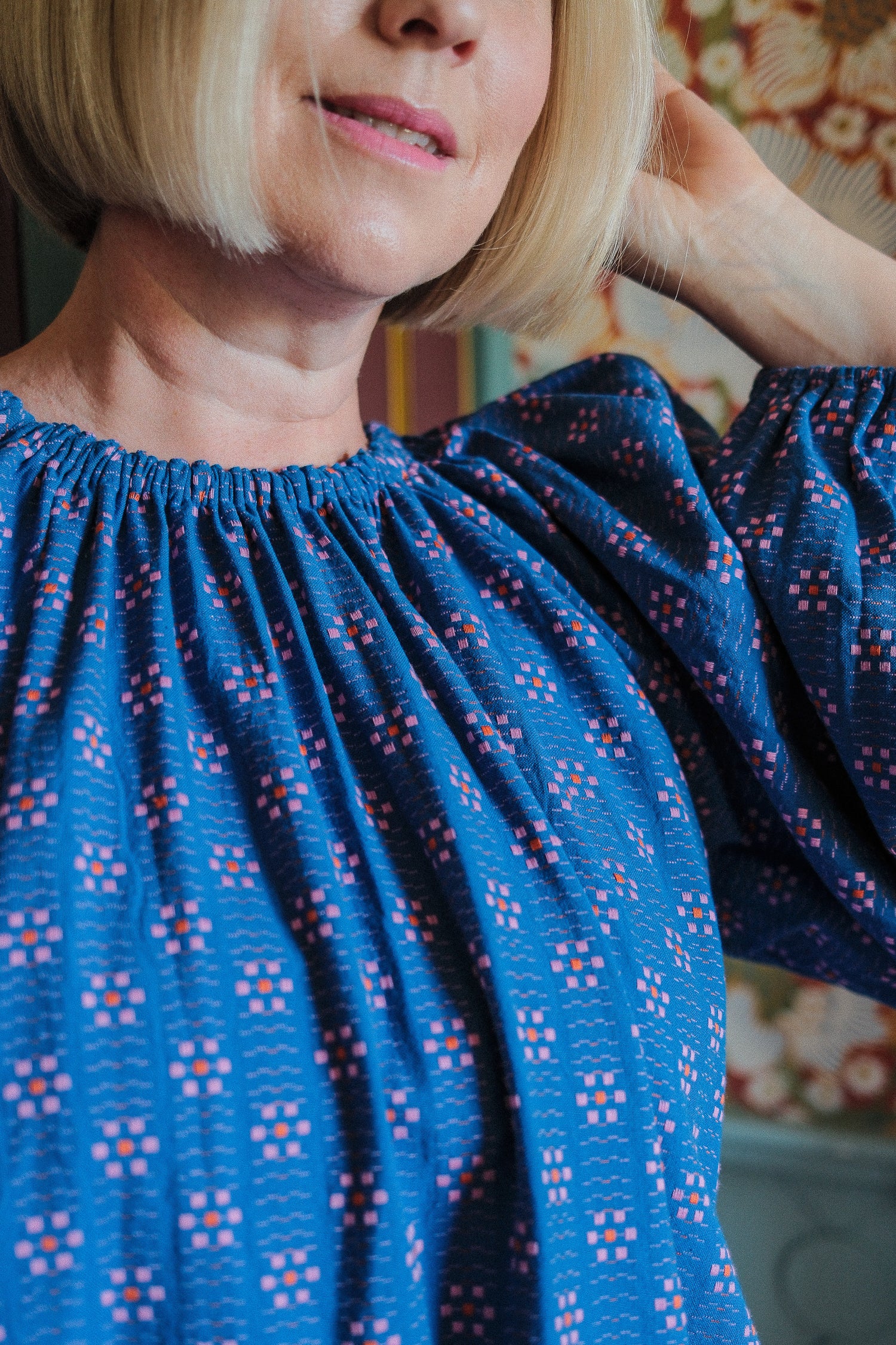 Nikki Chasin x The House That Lars Built Ballad Dress in Cobalt Karin Floral