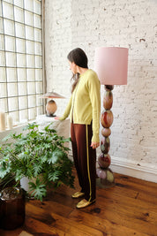 Clarence Merino Cardigan - Celery