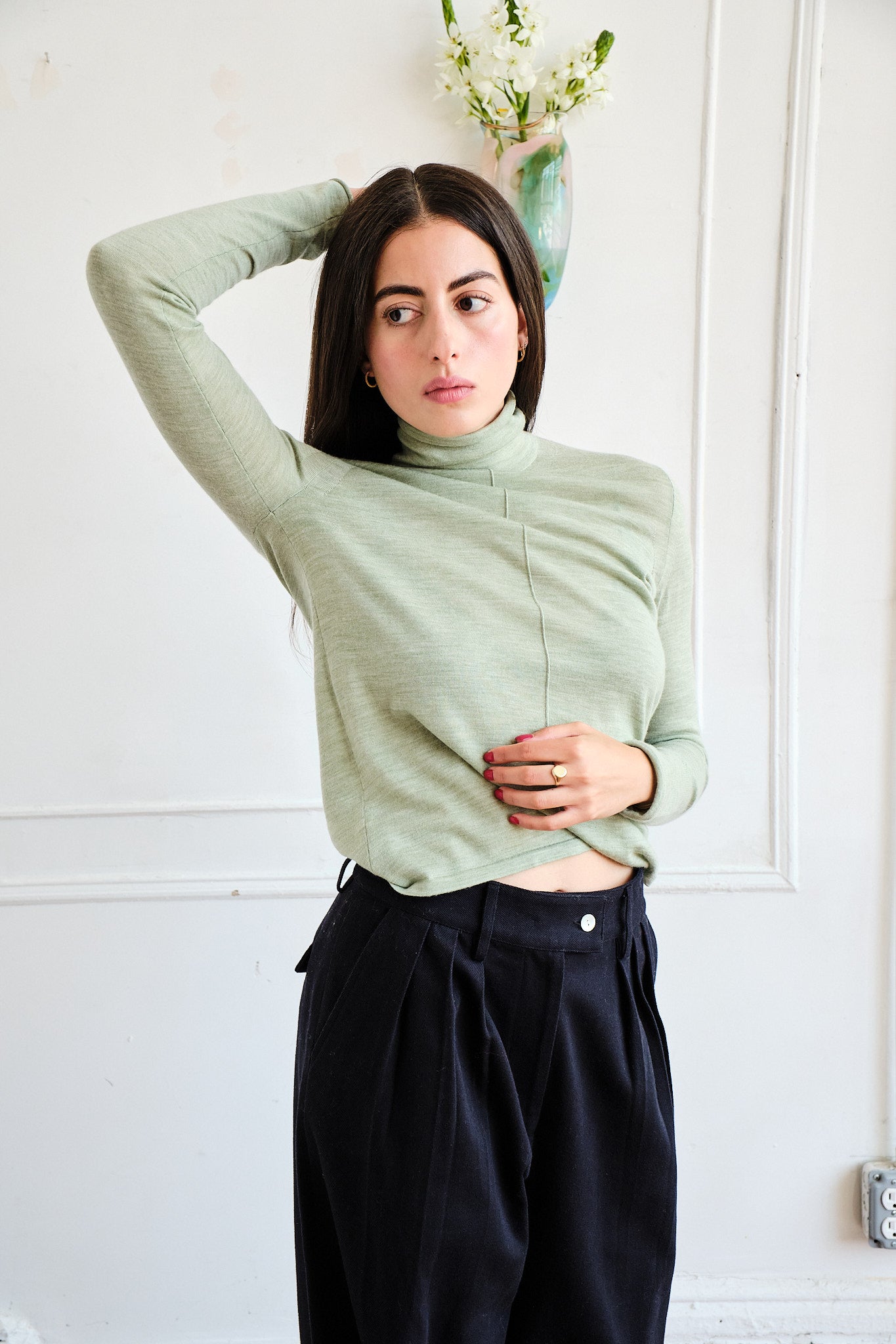 Lula Merino Turtleneck - Sage