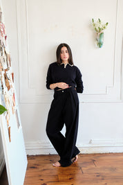 Sosa Pleated Trouser - Black