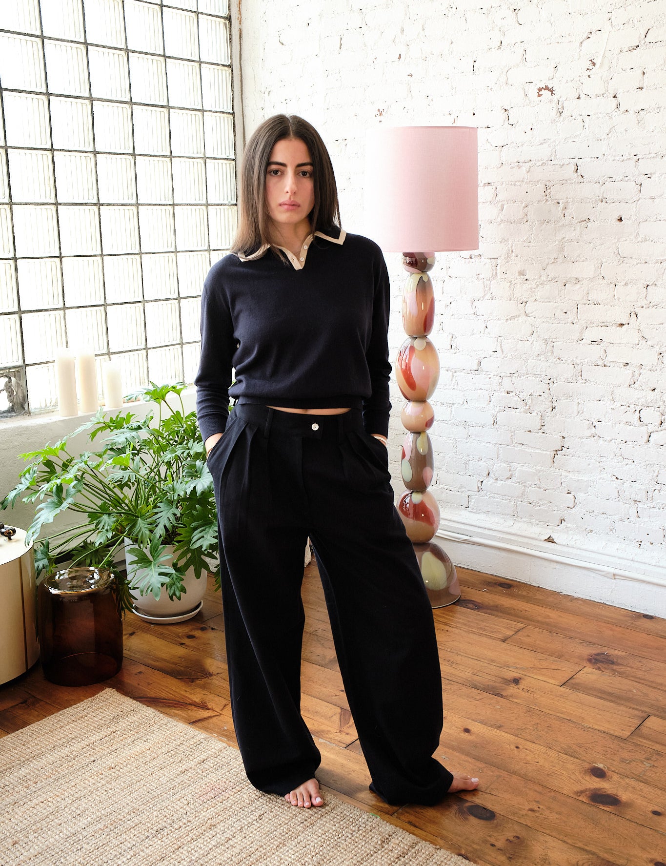 Sosa Pleated Trouser - Black, view 2