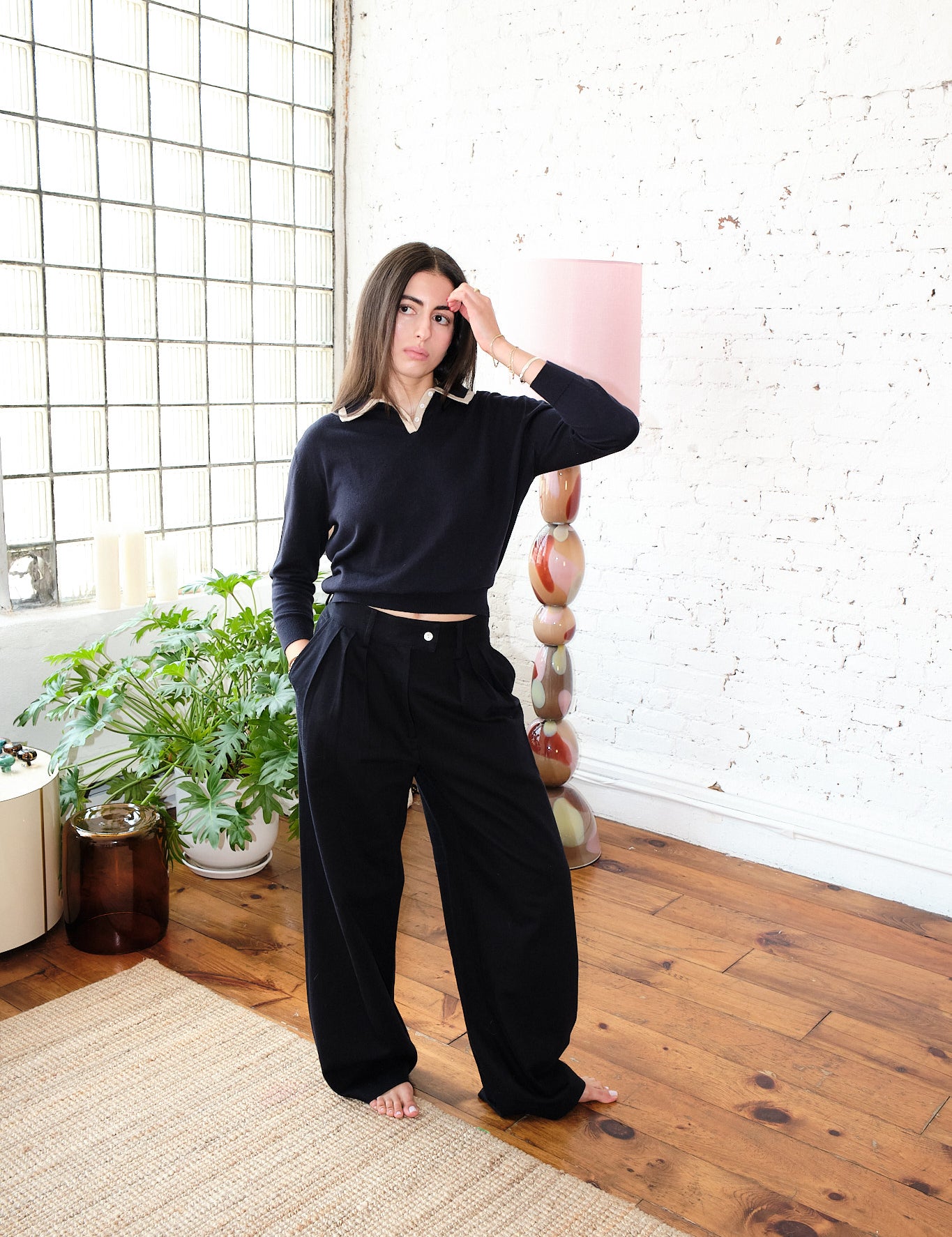 Sosa Pleated Trouser - Black
