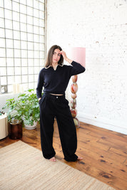 Sosa Pleated Trouser - Black