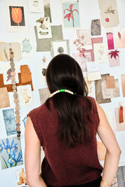Wooden Bobble Necklace - Natural/Green