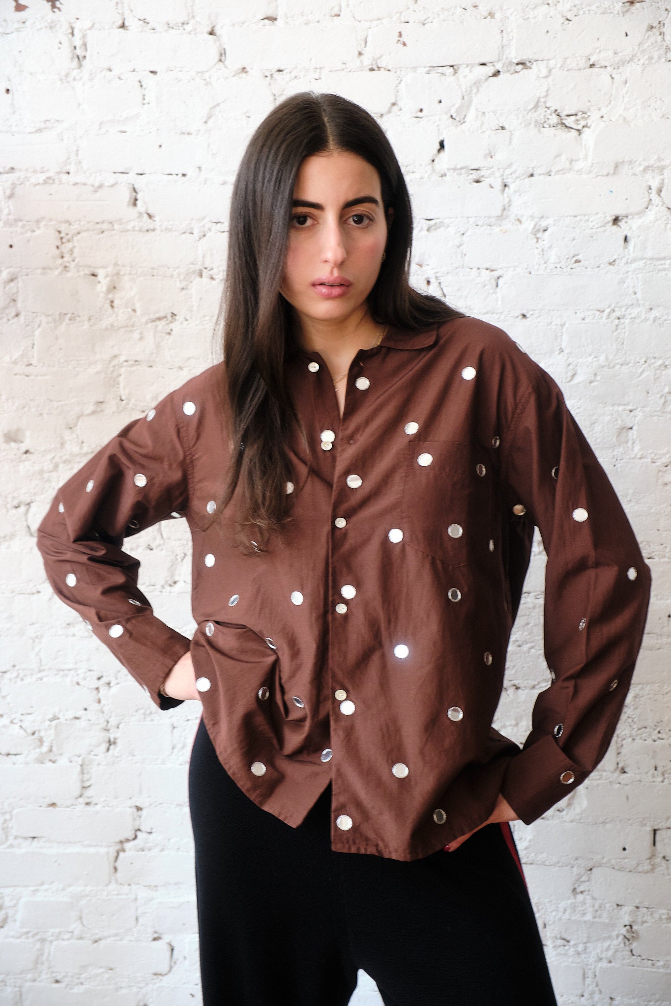 Homer Mirror Buttondown - Chocolate