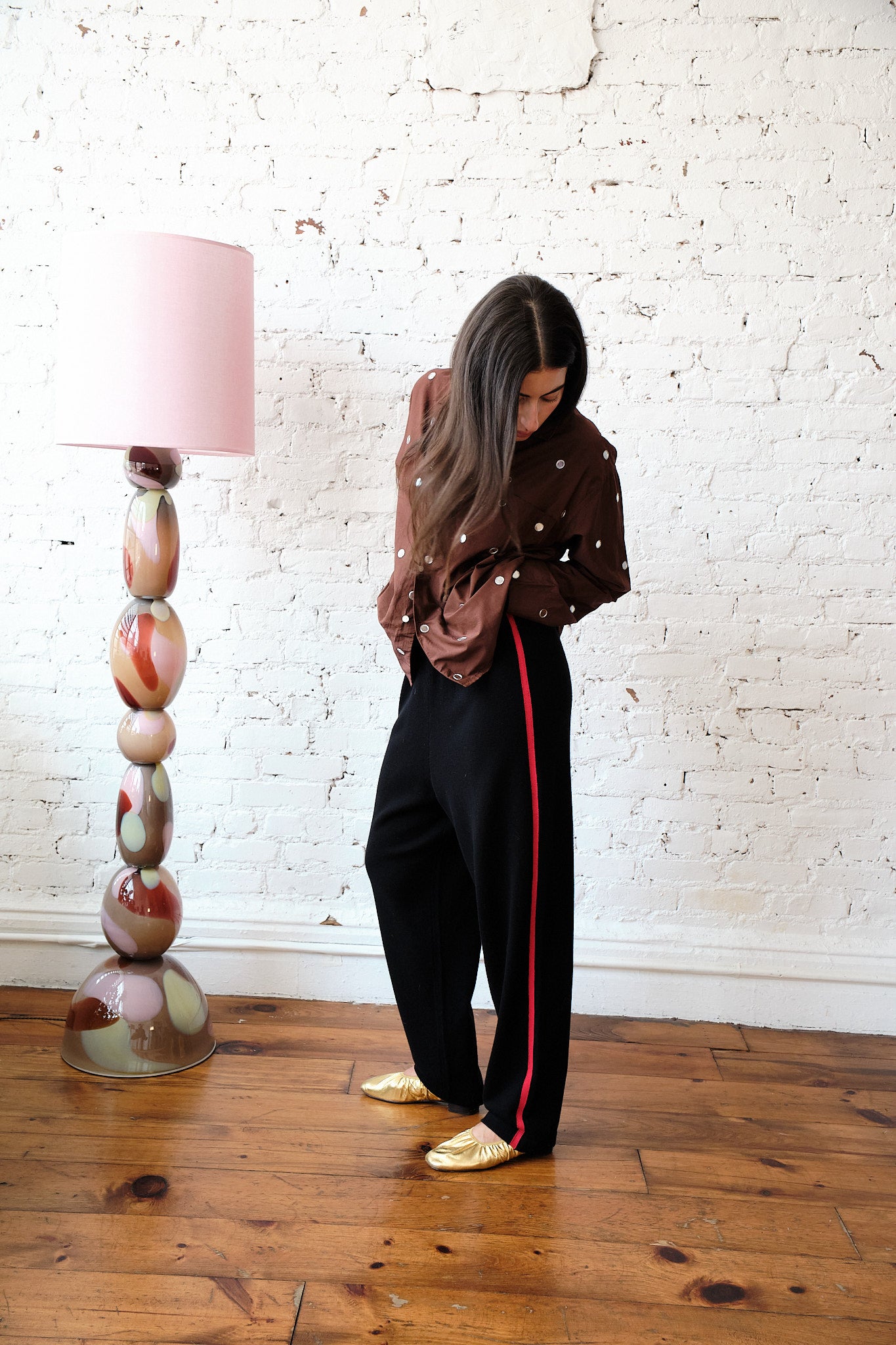 Arthur Merino Track Pants - Black/Flame