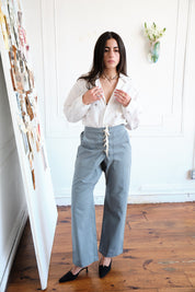 Lasso Lace Up Pant - Marine Twill