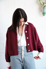 Shiloh Cotton Cardigan - Plum