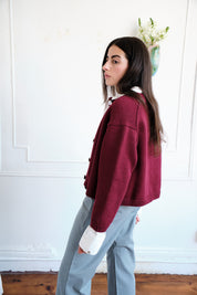 Shiloh Cotton Cardigan - Plum