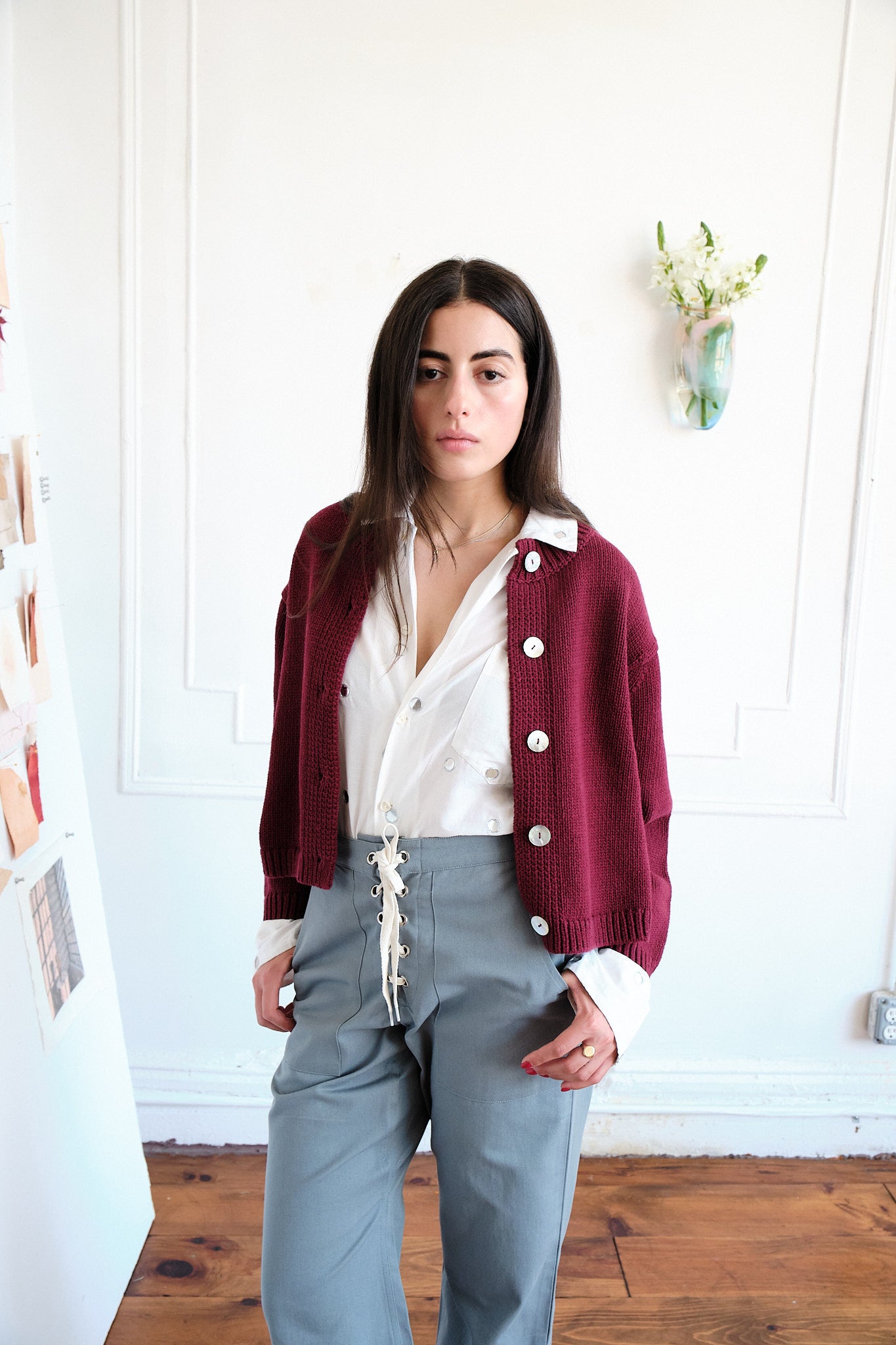Shiloh Cotton Cardigan - Plum