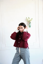 Shiloh Cotton Cardigan - Plum