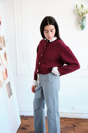 Shiloh Cotton Cardigan - Plum