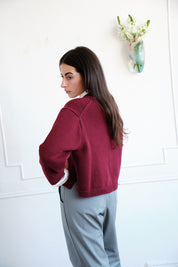 Shiloh Cotton Cardigan - Plum