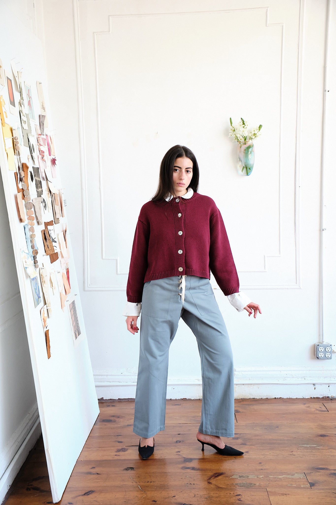 Shiloh Cotton Cardigan - Plum